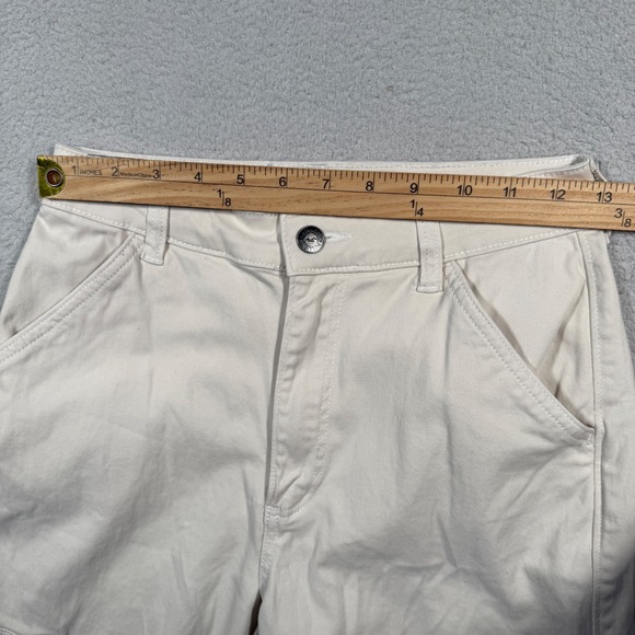 Hollister Ultra High Rise Dad Pant, Women's Size 26R Beige‎ Cotton Stretch Cargo - Picture 5 of 8